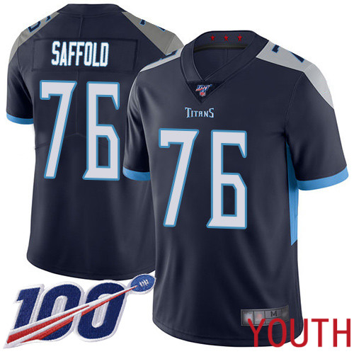 Tennessee Titans Limited Navy Blue Youth Rodger Saffold Home Jersey NFL Football #76 100th Season Vapor Untouchable